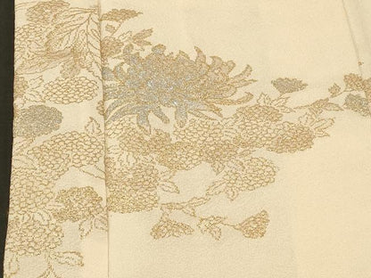 平和屋着物＃羽織　寿光織　流水草花文　金銀糸　正絹　逸品　CABF9061in