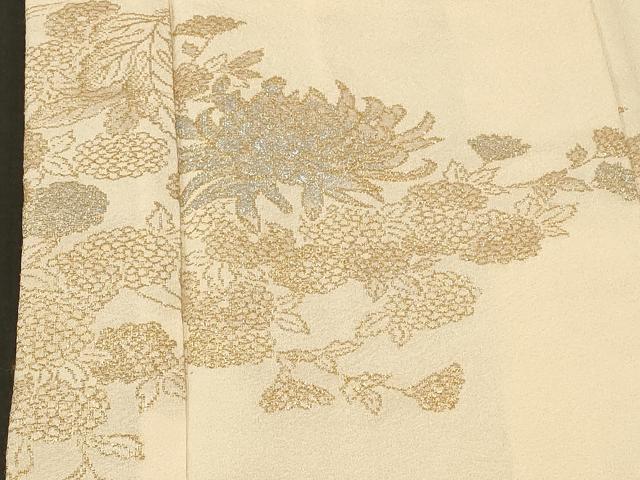平和屋着物＃羽織　寿光織　流水草花文　金銀糸　正絹　逸品　CABF9061in