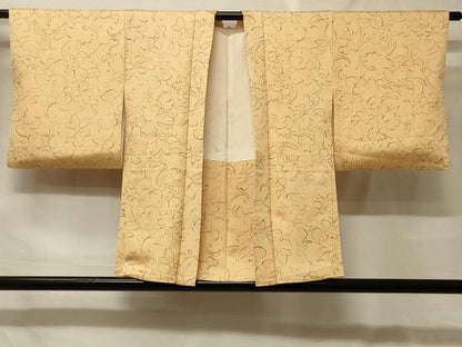 平和屋着物＃羽織　手描き　草花文　正絹　逸品　CABF9062in