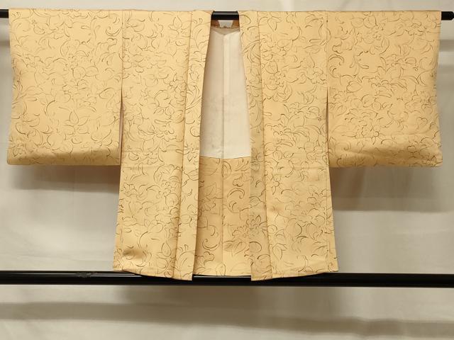 平和屋着物＃羽織　手描き　草花文　正絹　逸品　CABF9062in