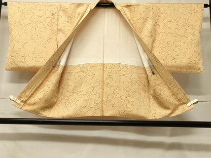 平和屋着物＃羽織　手描き　草花文　正絹　逸品　CABF9062in