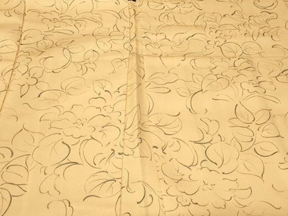 平和屋着物＃羽織　手描き　草花文　正絹　逸品　CABF9062in