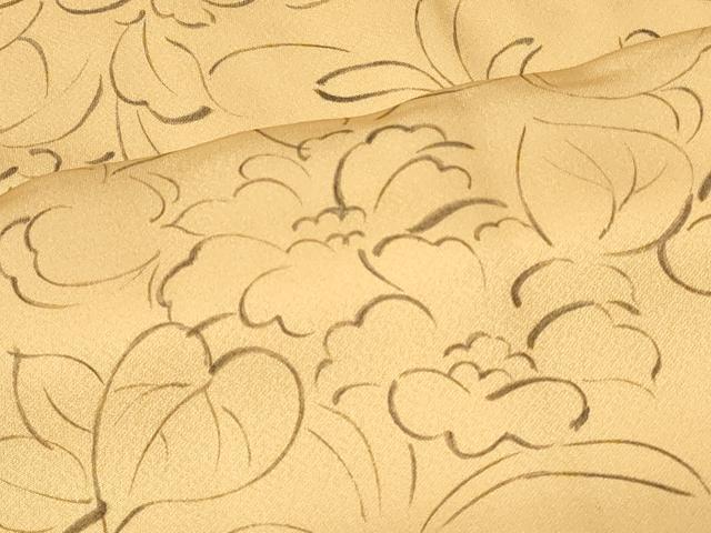 平和屋着物＃羽織　手描き　草花文　正絹　逸品　CABF9062in