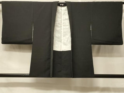 平和屋着物＃羽織　寿光織　枯山水　黒地　金銀糸　正絹　逸品　CABF9064in