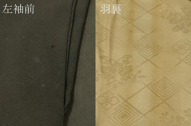 平和屋着物＃羽織　総刺繍　枝花文　黒地　正絹　逸品　CABF9067in