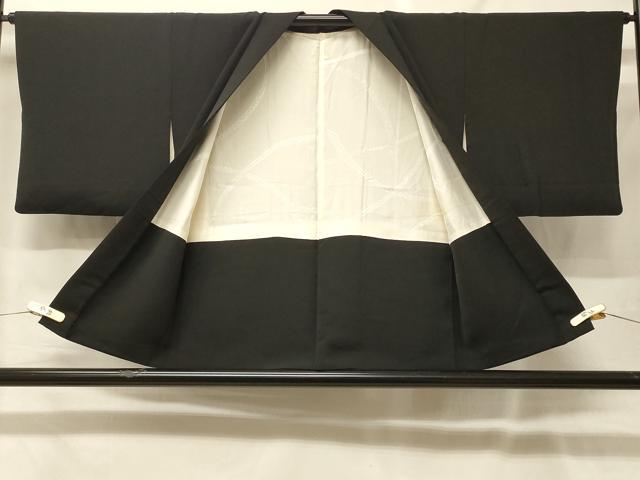 平和屋着物＃羽織　刺繍　枝花文　黒地　金銀糸　正絹　逸品　CABF9068in