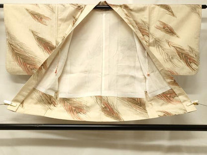 平和屋着物＃羽織　寿光織　孔雀羽文　金糸　正絹　逸品　CABF9069in