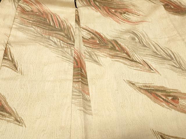 平和屋着物＃羽織　寿光織　孔雀羽文　金糸　正絹　逸品　CABF9069in