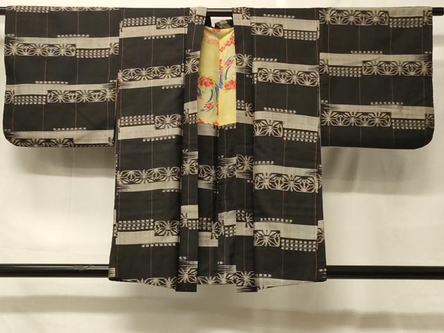 平和屋着物＃本場大島紬　羽織　横段吉祥文　正絹　逸品　CABF9074in