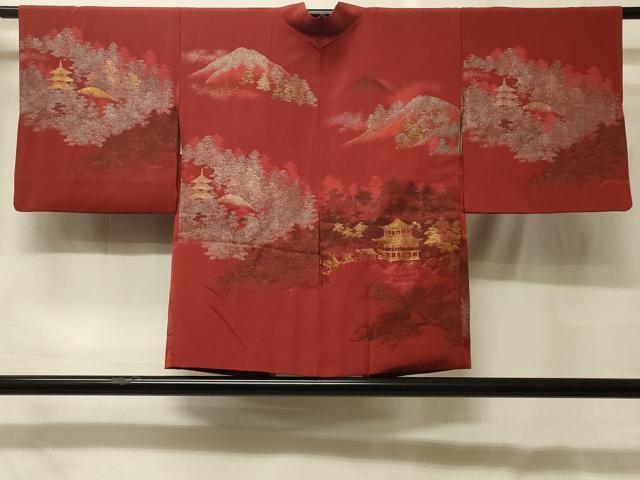 平和屋着物＃羽織　寿光織　遠山風景文　金銀糸　正絹　逸品　CABF9078in