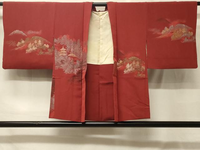 平和屋着物＃羽織　寿光織　遠山風景文　金銀糸　正絹　逸品　CABF9078in