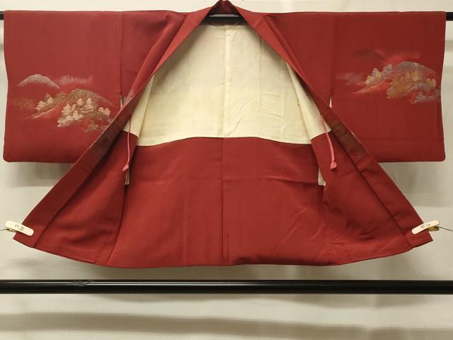 平和屋着物＃羽織　寿光織　遠山風景文　金銀糸　正絹　逸品　CABF9078in