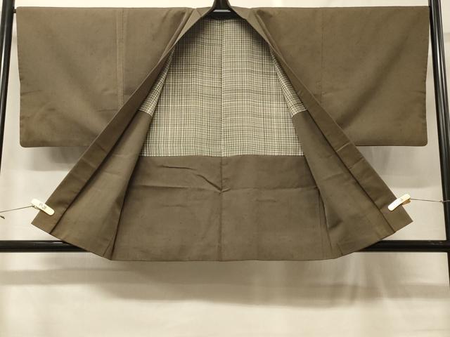 平和屋着物＃男性　羽織　紬地　涅色　正絹　逸品　CABF9083in