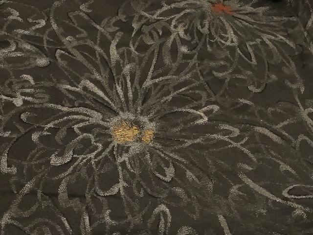 平和屋着物＃羽織　寿光織　乱菊　黒地　金銀糸　正絹　逸品　CABF9085in