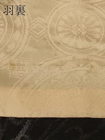 平和屋着物＃羽織　寿光織　乱菊　黒地　金銀糸　正絹　逸品　CABF9085in