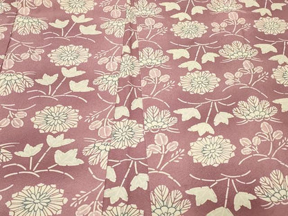 平和屋着物＃羽織　型染め　草花文　正絹　逸品　CABF9100in
