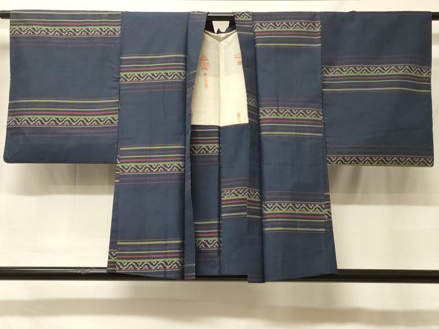 平和屋着物＃本場大島紬　羽織　吉祥横段文　正絹　逸品　CABF9103in