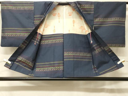 平和屋着物＃本場大島紬　羽織　吉祥横段文　正絹　逸品　CABF9103in