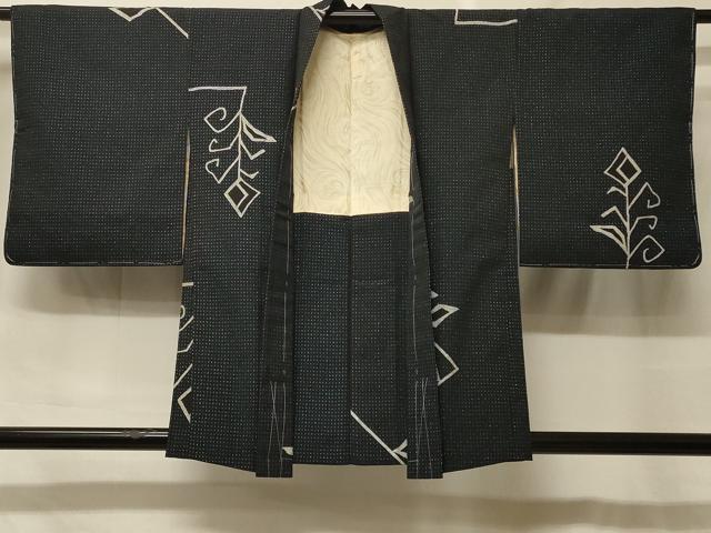 平和屋着物＃羽織　唐草文　黒地　銀糸　正絹　逸品　未使用　CABF9107in