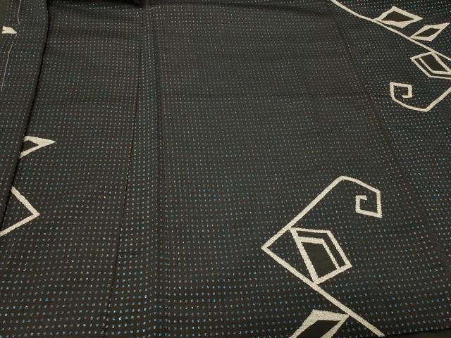 平和屋着物＃羽織　唐草文　黒地　銀糸　正絹　逸品　未使用　CABF9107in