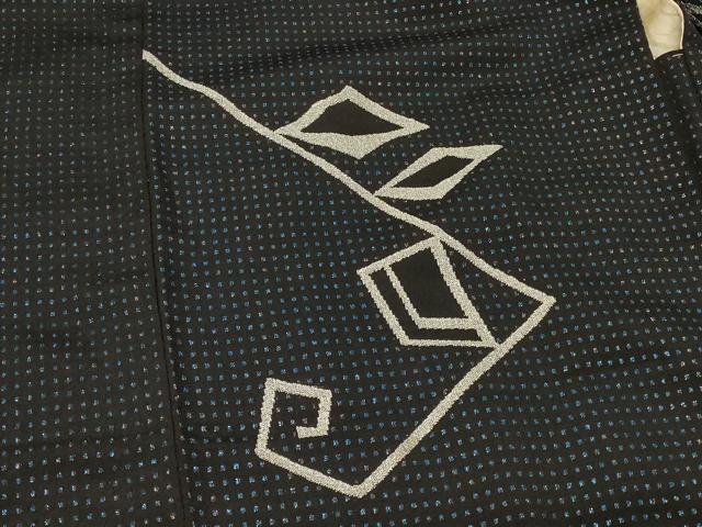 平和屋着物＃羽織　唐草文　黒地　銀糸　正絹　逸品　未使用　CABF9107in