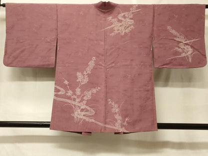 平和屋着物＃羽織　流水草花文　正絹　逸品　CABF9109in