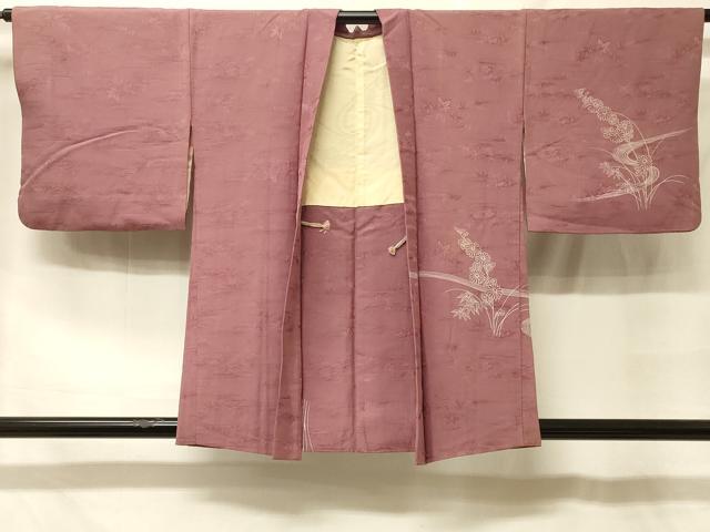 平和屋着物＃羽織　流水草花文　正絹　逸品　CABF9109in