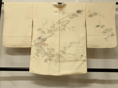 平和屋着物＃羽織　寿光織　草花文　金糸　正絹　逸品　CABF9110in