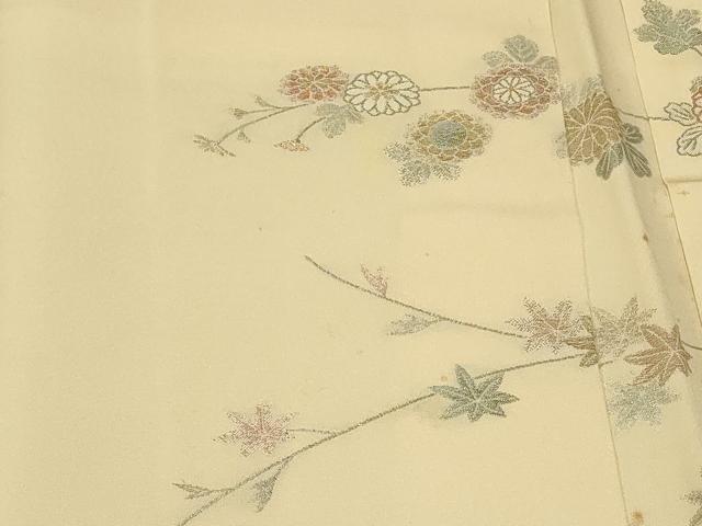 平和屋着物＃羽織　寿光織　草花文　金糸　正絹　逸品　CABF9110in