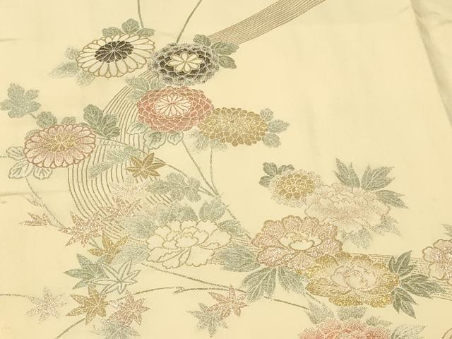 平和屋着物＃羽織　寿光織　草花文　金糸　正絹　逸品　CABF9110in