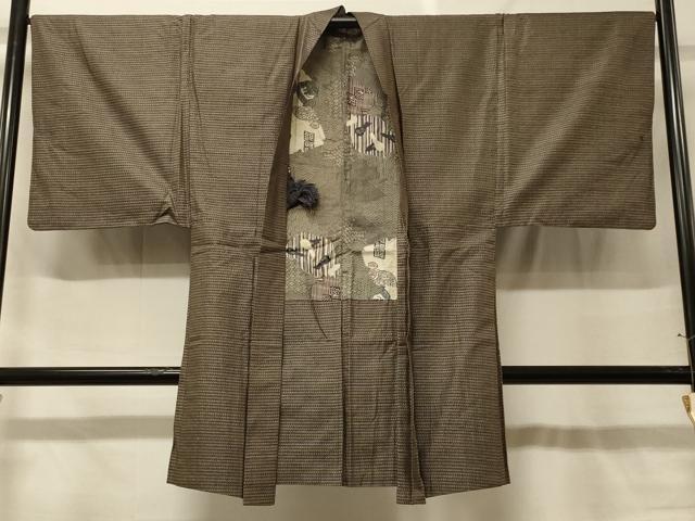 平和屋着物＃男性　本場大島紬　長羽織　絣文様　正絹　逸品　CABF9113in