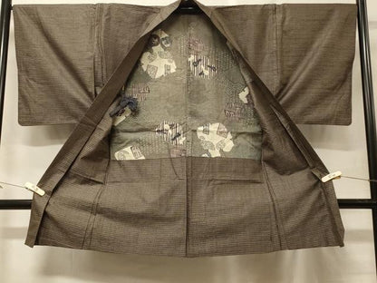 平和屋着物＃男性　本場大島紬　長羽織　絣文様　正絹　逸品　CABF9113in