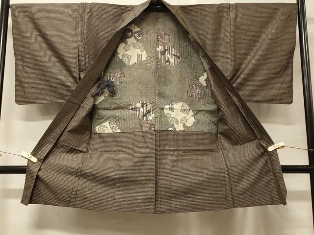 平和屋着物＃男性　本場大島紬　長羽織　絣文様　正絹　逸品　CABF9113in