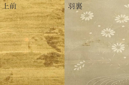 平和屋着物＃道行コート　紬地　草花文　正絹　逸品　CABF9118in