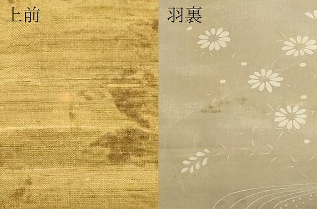 平和屋着物＃道行コート　紬地　草花文　正絹　逸品　CABF9118in
