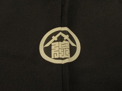 平和屋着物＃男性　長羽織　黒紋付き　正絹　逸品　CABF9119in