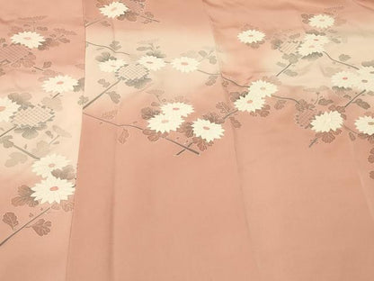 平和屋着物＃道行コート　刺繍　草花文　暈し染め　正絹　逸品　CABF9120in