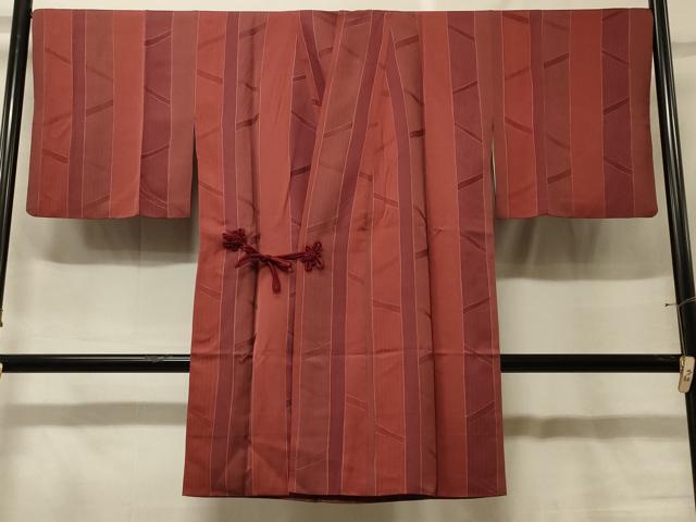平和屋着物＃道中着　間道　ロング丈　正絹　逸品　CABF9121in