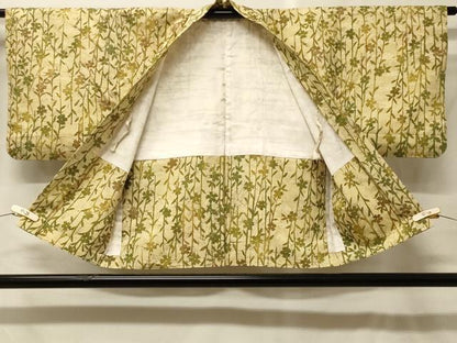 平和屋着物＃羽織　枝花文　正絹　逸品　CABF9128in