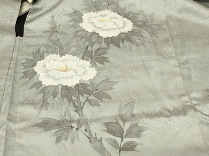 平和屋着物＃羽織　手描き　枝花文　暈し染め　正絹　逸品　CABF9131in
