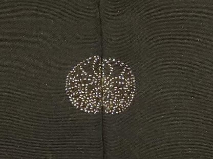 平和屋着物＃羽織　総刺繍　枝花文　黒地　正絹　逸品　CABF9134in