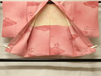 平和屋着物＃羽織　地紋起こし　雲重ね草花文　暈し染め　正絹　逸品　CABF9138in