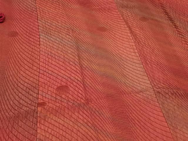 平和屋着物＃染色作家　斉藤三才　道中着　斜線文　暈し染め　ロング丈　正絹　逸品　未使用　CABF9140in