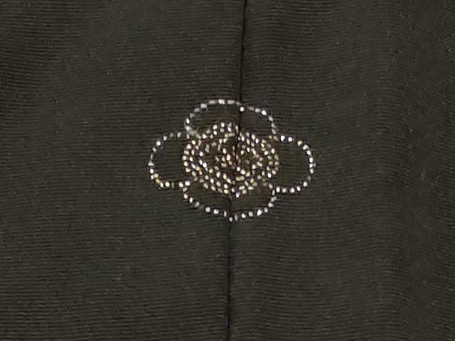 平和屋着物＃羽織　総刺繍　結び紐文　黒地　正絹　逸品　CABF9142in