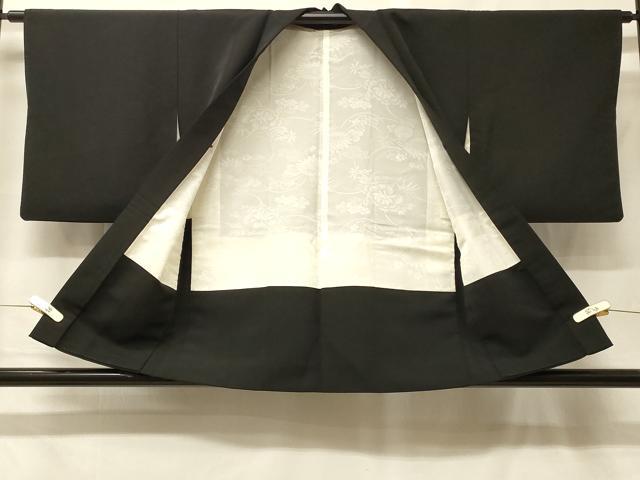 平和屋着物＃羽織　枝梅文　黒地　金銀彩　正絹　逸品　CABF9147in