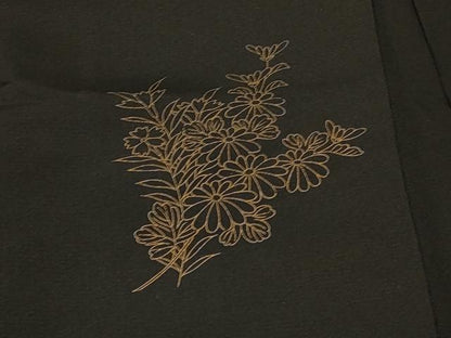 平和屋着物＃羽織　刺繍　花車文　黒地　金彩　正絹　逸品　CABF9150in