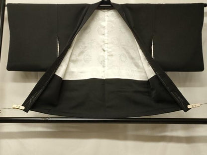 平和屋着物＃羽織　寿光織　花車文　黒地　金彩　正絹　逸品　CABF9153in
