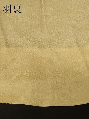 平和屋着物＃羽織　寿光織　孔雀文　黒地　金糸　正絹　逸品　CABF9154in