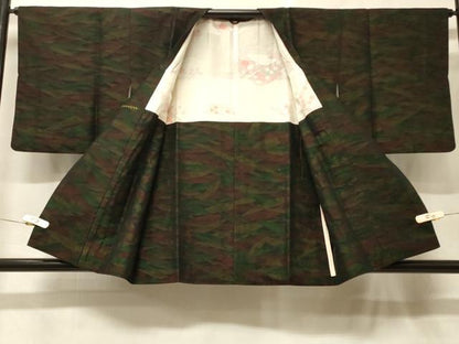 平和屋着物＃道行コート　笹地紋　正絹　逸品　CABF9159in