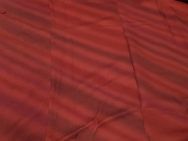 平和屋着物＃中国三大刺繍 スワトウ刺繍 総刺繍 道行コート リバーシブル 色無地 亀甲草花地紋 銀朱色 正絹 逸品 未使用 CABF9160in